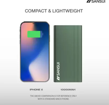 Sansui 10000 mAh Power Bank (12 W, Fast Charging) (Green, Lithium Polymer) Sansui 10000 mAh Power Bank (12 W, Fast Charging) (Green, Lithium Polymer)